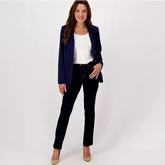 Studio Park Jeans Stretch Pull On Tummy Panel Dark Wash High Rise 4 Pockets MT - Picture 8 of 8